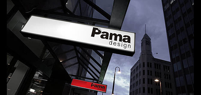 黑眼睛广告为Pama设计的VI应用部分－导示系统形象展示