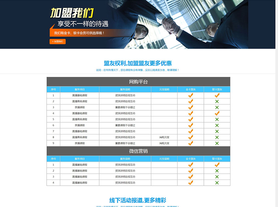 黑眼睛廣告為淘寶大學(xué)培訓(xùn)官網(wǎng)設(shè)計(jì)的賣(mài)盟俱樂(lè)部板塊