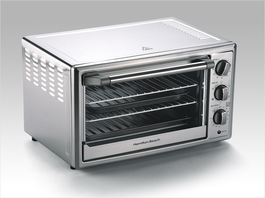黑眼睛广告为汉美驰拍摄的电转大容量台式烤箱实物图